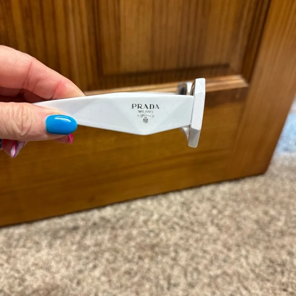 Prada Black and White Geometric Glasses